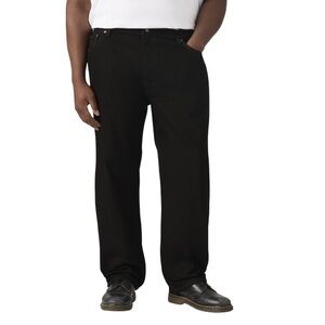 Levi's NWT Mens 505 Regular Fit Jeans Black Denim Big And Tall Size 52x34